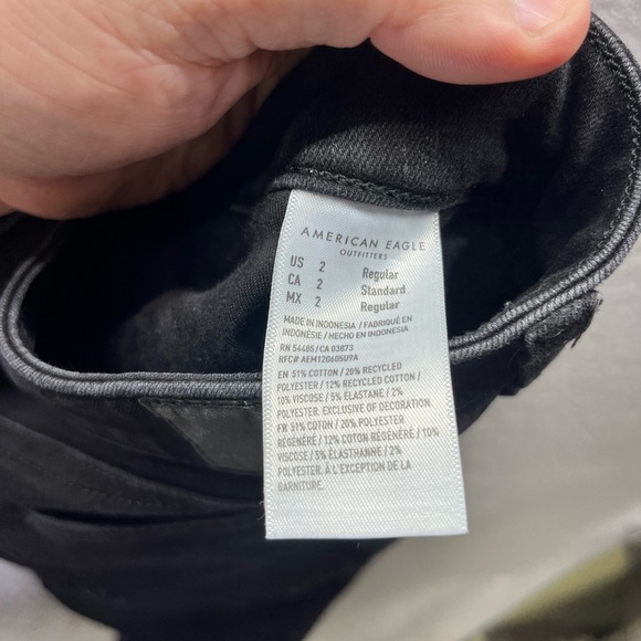 American Eagle Dream Stretch High Rise Jegging Jeans Womens 2 Black Denim 2176 - Picture 4 of 10